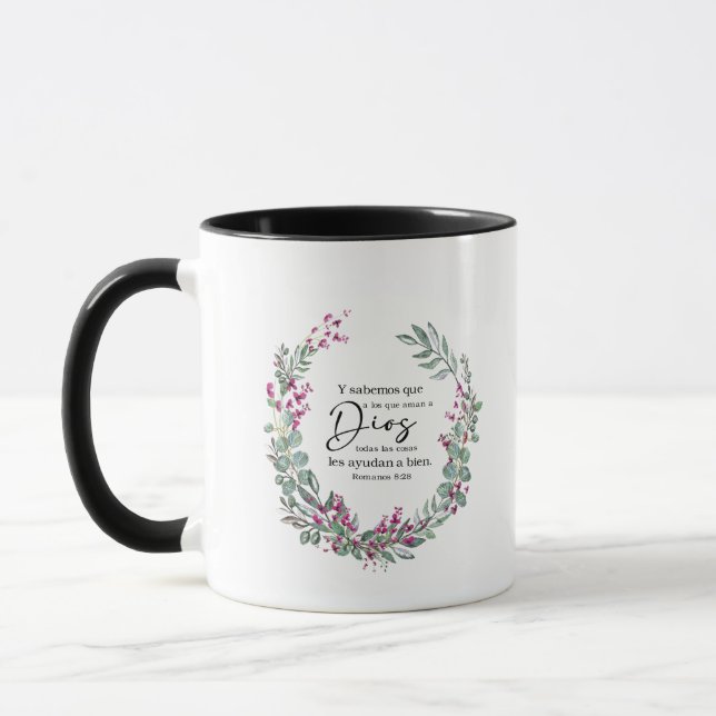 Mug Romanos 8, spanish bible verse (Gauche)