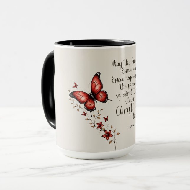 Mug Romans 15:5 Bible Verse Image (Devant gauche)