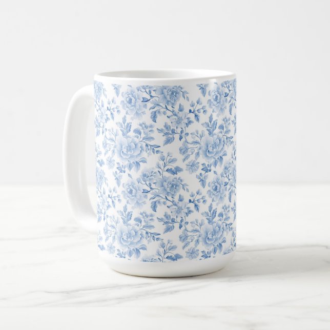 Mug Romantic Blue White Flowers (Devant gauche)