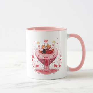 Mug Romantic Couple Heart Illustration Two-Tone Coffee