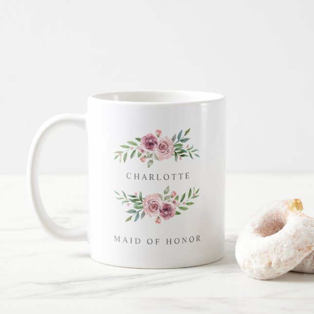 Mug Romantic Pink Garland for Maid of Honor (Avec donut)