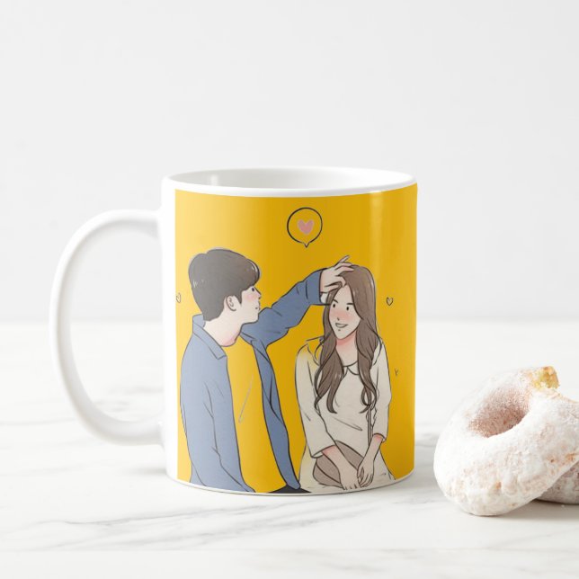 Mug romantique Couple Parfait cadeau d'amour pour  (Avec donut)