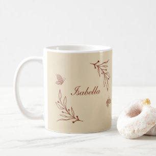 Mug Romantique élégant floral terracotta 