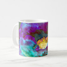 Romantique élégant violet turquoise peinture de fl