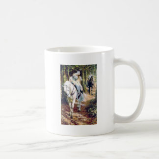 Mug Romantique médiéval de cheval blanc de dame de