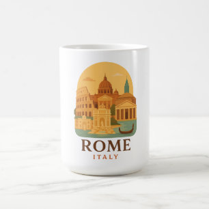 Mug Rome Vintage Italie Voyage Colisée & Panthéon 