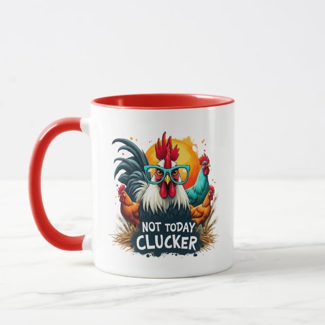 Mug Rooster amusant "Pas aujourd'hui Clucker" Farm Lif (Gauche)