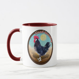 Mug Rooster de Minorque Bonjour Vintage Oval