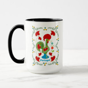 Mug Rooster portugais de la chance en vert