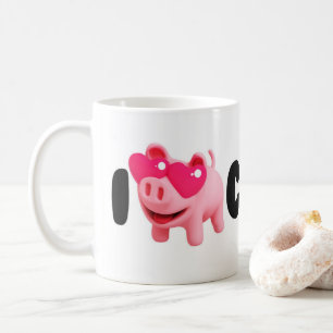 Mug Rosa the Pig Love Coffee so much!