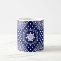 Rosace bleue et flocon de neige