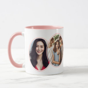Mug Rose 2 Photo "Bonjour !" Typographie customisée
