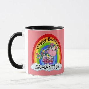 Mug Rose Anniversaire Sirène Mignon
