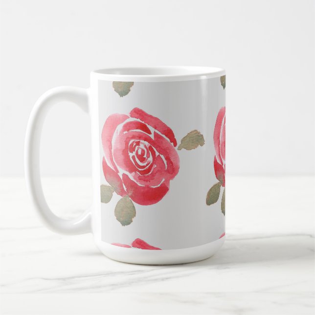 Mug Rose aquarelle (Gauche)