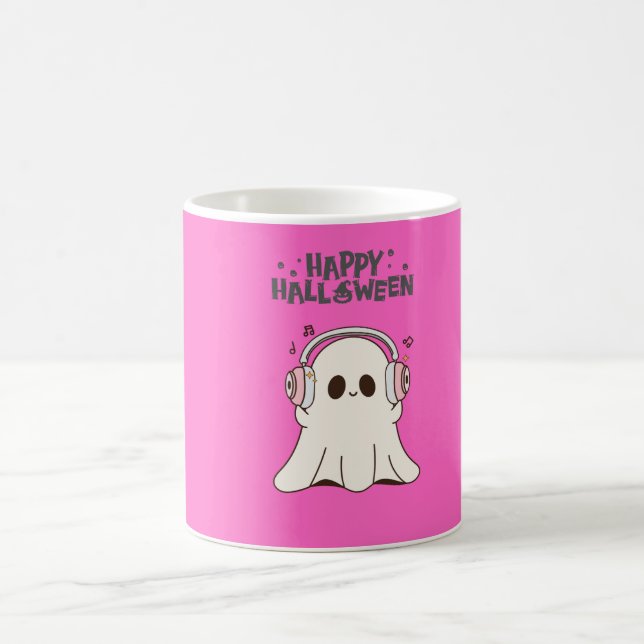 Mug rose avec un Fantôme adorable : Profitez de ch (Centre)
