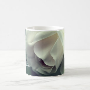 Mug Rose blanche douce personnalisée