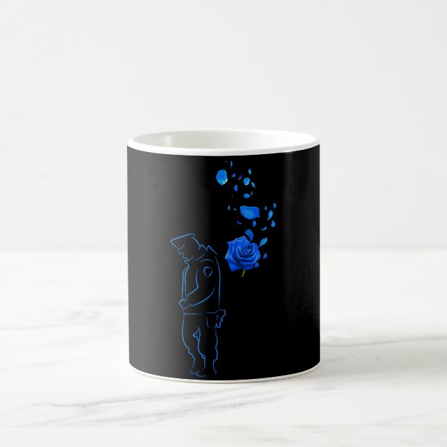 Mug Rose Bleu Et Vétérinaire De Police Cadeau De Jour  (Centre)