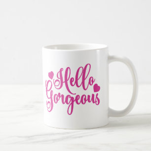 Mug Rose Bonjour merveilleuse citation