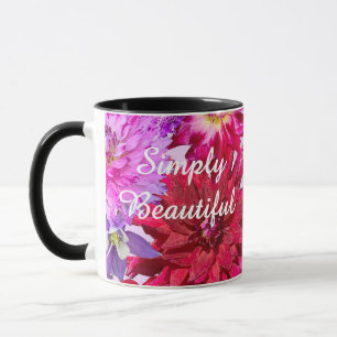 Mug Rose Chaud Abstrait Fleur de Dahlia en Aquarelle P