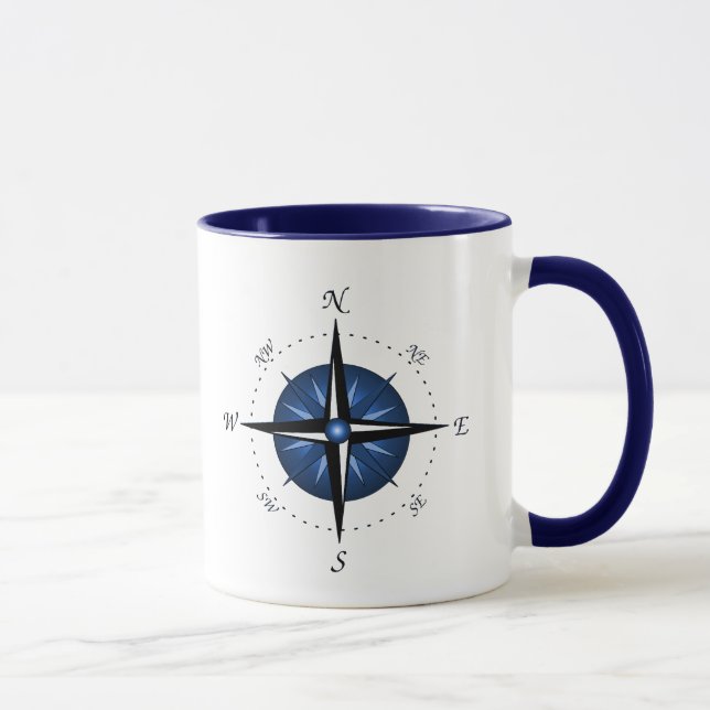 Mug Rose de boussole (Droite)