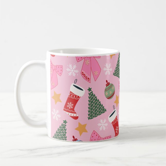 Mug Rose de Noël mignon (Gauche)