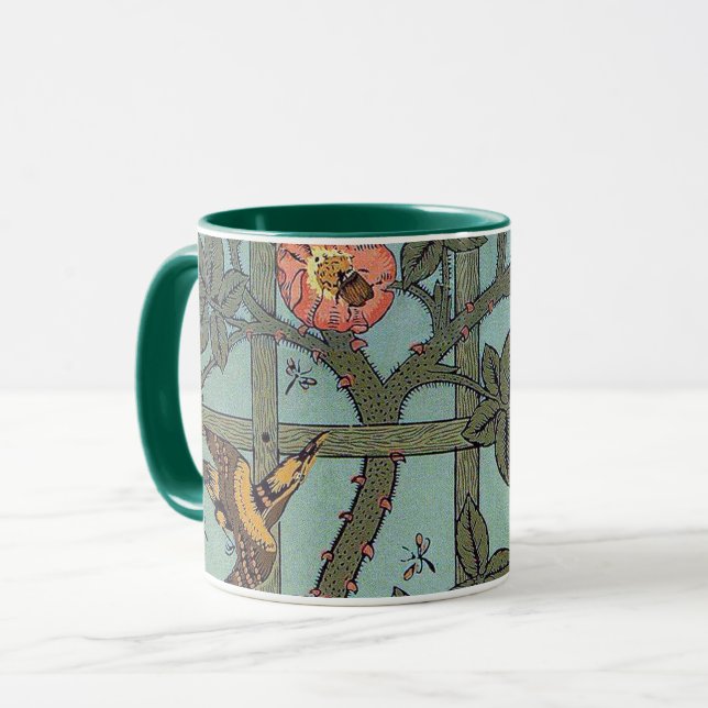 Mug Rose d'Escalades & Petit Oiseau, William Morris (Devant gauche)