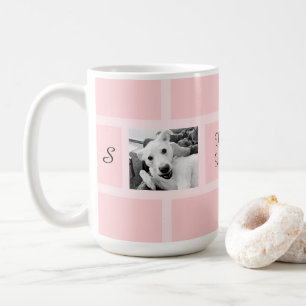 Mug Rose Deux Photo Design moderne Carré Drôle Chien