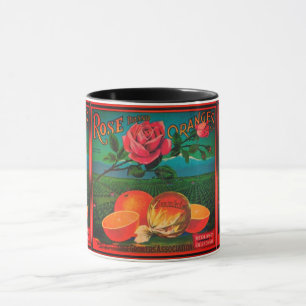 Mug Rose et orange vintage publicité des fruits étique