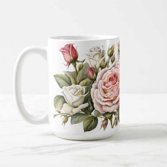 Mug Rose - Fleur Pastel Classique (Gauche)