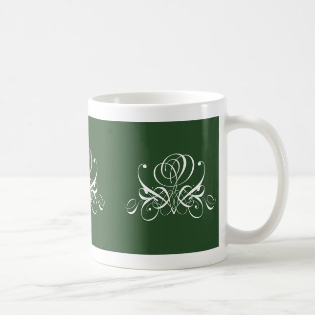 Mug Rose fleuri blanc et vert (Droite)