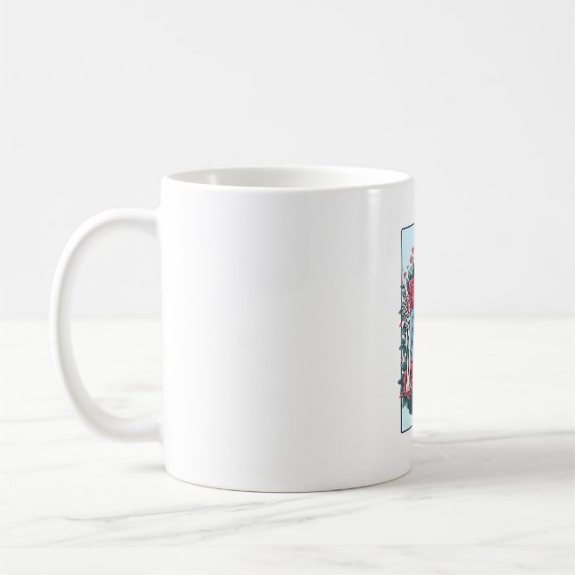 Mug Rose Floral Skeleton Nurse Carte Tarot Halloween E (Gauche)