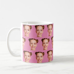 Mug Rose Funky Personnalisé Visage Coupé Femmes Photo