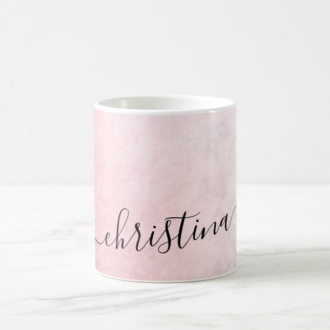 Mug Rose gold blanc marbre dégradé moderne élégant (Centre)