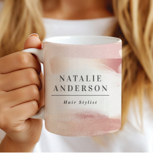 Mug Rose Gold Blush Entreprise Féminine Moderne de Pet