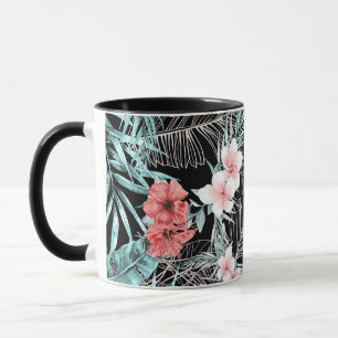 Mug Rose Gold Elegant Tropical Botanique Île Luau