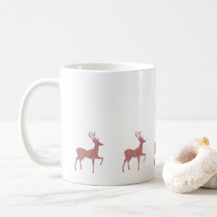 Mug Rose Gold Faux Parties scintillant Christmas Reind