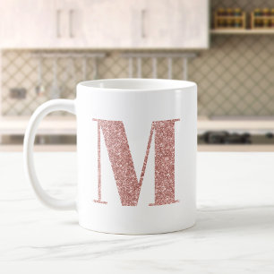 Mug Rose Gold Faux Parties scintillant Monogramme M
