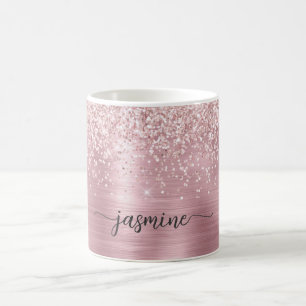 Mug Rose Gold Paillettes Signature Monogramme Ombré Mé