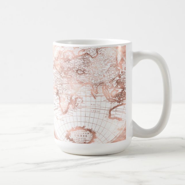 Mug Rose Gold Pink MetParties scintillant Carte du mon (Droite)