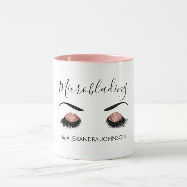 Mug Rose Gold Sparkly Parties scintillant Moderne Micr (Centre)