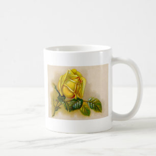 Mug Rose jaune Antique Vintage Imprimer Art