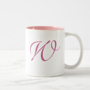 Mug rose monogrammé pour la collection Swirls