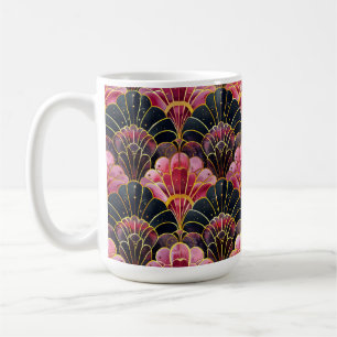 MUG ROSE NOIR OR ART DÉCO MOTIFS