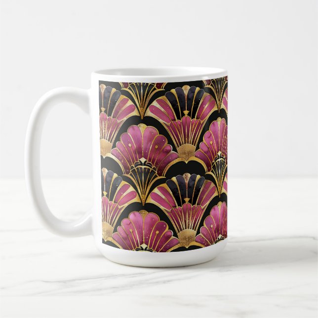 MUG ROSE NOIR OR ART DÉCO MOTIFS (Gauche)