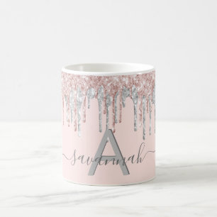 Mug Rose or parties scintillant blush argent nom monog