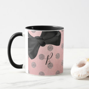 Mug Rose or rose brillant glam Pois moderne chic