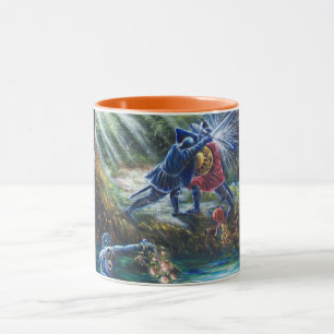 Mug ROSE OUBLIÉ combattant les chevaliers, l'argent et