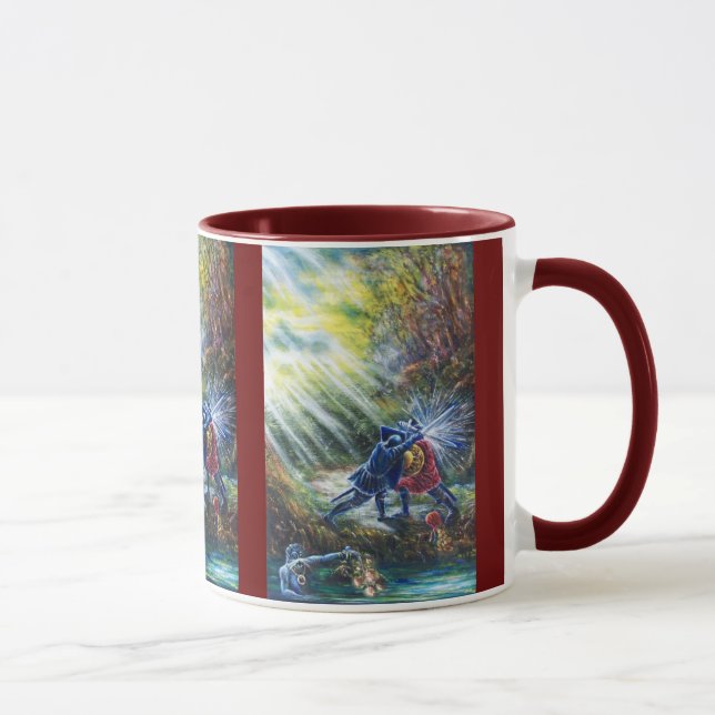 Mug ROSE OUBLIÉ combattant les chevaliers, l'argent et (Droite)