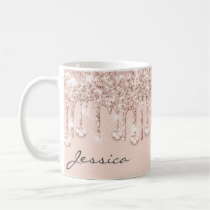 Mug Rose Parties scintillant Cristaux Cristaux Nom ros