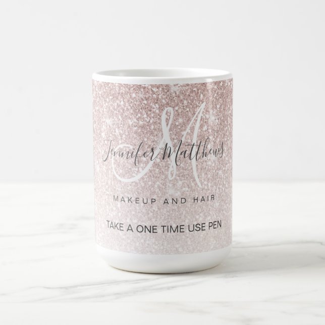 Mug Rose Parties scintillant Or Coiffeur Salon Sécurit (Centre)